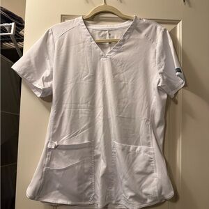 White V-Neck Women's scrub top